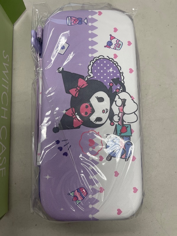 Photo 1 of GLDRAM Purple Carrying Case for Nintendo Switch OLED, Cute Anime Accessories Kit of Bunny with Shockproof Travel Bag, Hard PC Protective OLED Cover, Screen Protector, Shoulder Strap & 2 Thumb Caps