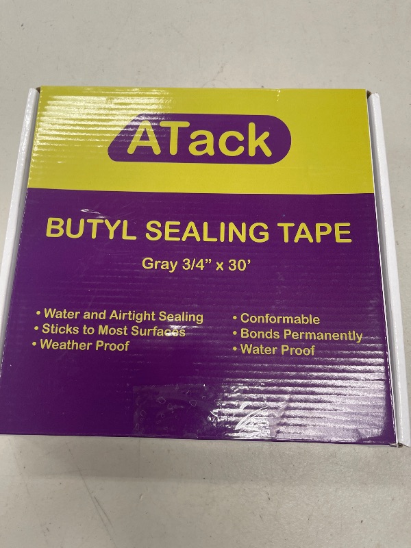 Photo 1 of ATack Gray Butyl Seal Tape 1/8-Inch x 3/4-Inch x 30-Foot Leak Proof Putty Tape for RV Repair, Window, Boat Sealing, Glass and EDPM Rubber Roof Patching