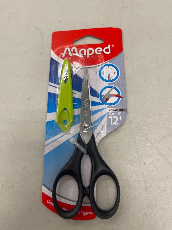 Photo 1 of Maped Precise, 13 cm M681700 – Scissors with Blade Guard – Black