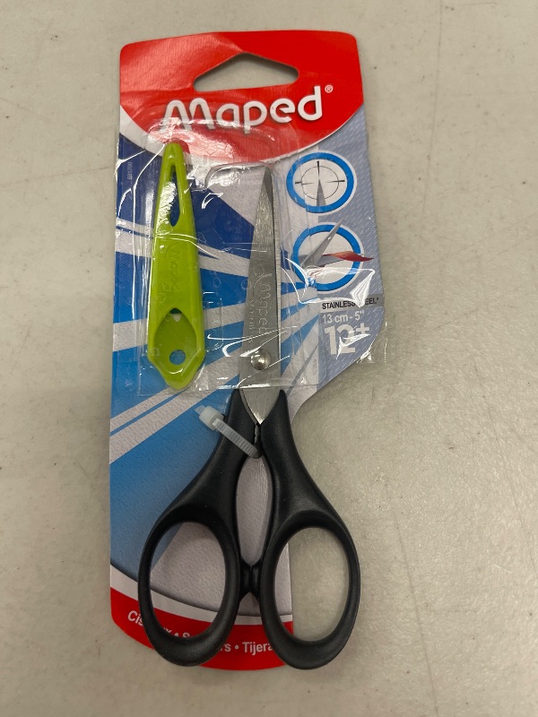 Photo 1 of Maped Precise, 13 cm M681700 – Scissors with Blade Guard – Black