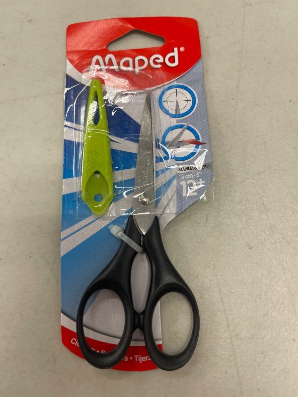 Photo 1 of Maped Precise, 13 cm M681700 – Scissors with Blade Guard – Black