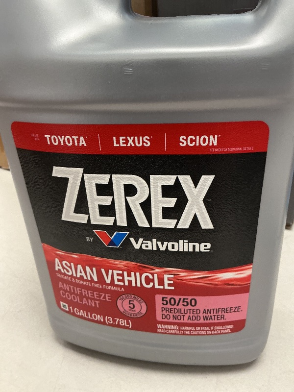 Photo 1 of Zerex Asian Vehicle Red Silicate and Borate Free 50/50 Prediluted Ready-to-Use Antifreeze/Coolant 1 GA