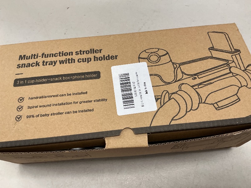 Photo 1 of Universal Stroller Snack Tray, Stroller Cup Holder Tray with Silicone Flexible Arms Grip?3 in 1 Stroller Accessories