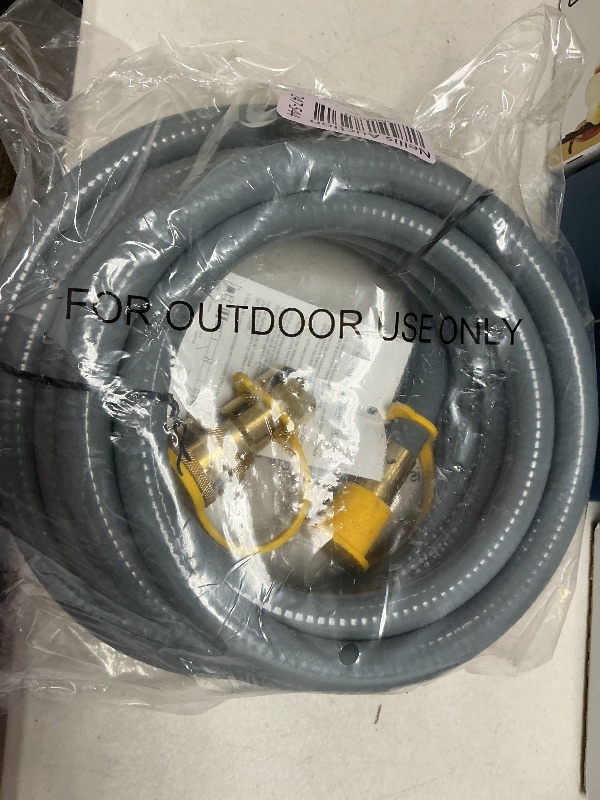 Photo 1 of CALPOSE 15 Feet 1/2 inch ID Natural Gas Grill Hose with Quick Connect Fittings, Natural Gas Line for Grill, Pizza Oven, Heater and More Low Pressure Appliance