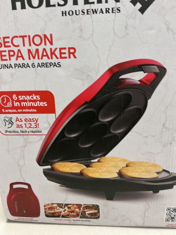 Photo 1 of Holstein Housewares - Non-Stick Omelet & Frittata Maker, Stainless Steel - Makes 2 Individual Portions Quick & Easy (2 Section, Red)
