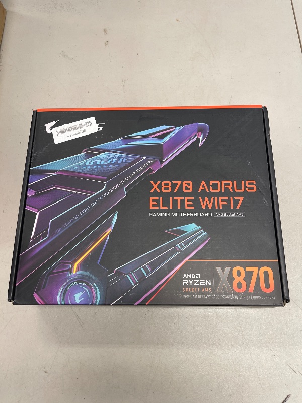 Photo 1 of GIGABYTE X870 AORUS Elite WIFI7 AMD AM5 LGA 1718 Motherboard, ATX, DDR5, 4X M.2, PCIe 5.0, USB4, WIFI7, 2.5GbE LAN, EZ-Latch, 5-Year Warranty
