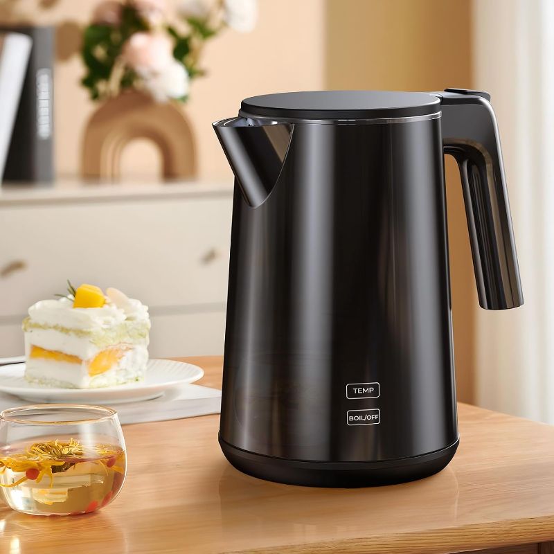 Photo 1 of Electric Kettle 1.0L 1200W, 7 Temp Settings, 4H Keep-Warm, Fast-Boil Stainless Steel Electric Tea Kettle, 120V Water Boiler with Auto-Shut Off, Cool Touch PP Exterior for Home Office, Black