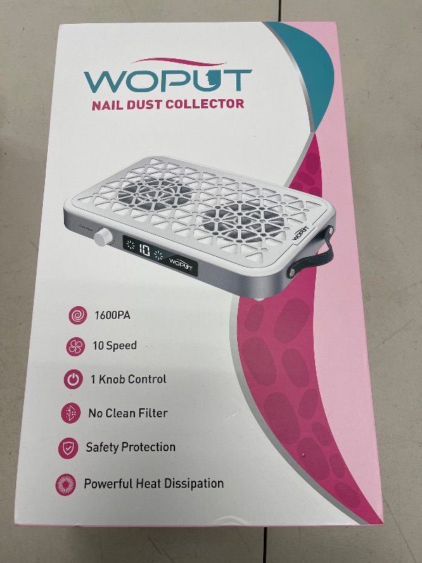 Photo 1 of Professional Nail Dust Collector, 1600PA Portable, 10 Speeds, Disposable Filter Papers (30 Pcs), Matte White, Modern, Lightweight, Nail Vacuum for Home & Salon-White
