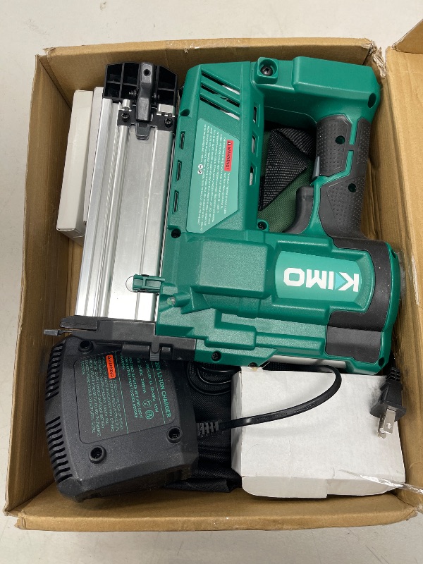 Photo 1 of KIMO 18 Gauge Nail Gun Cordless with Battery 2.0Ah X 2, 1000pcs Nails and Staples, 2 Firing Modes, 180 Nails/min, Adjustable Nailing Depth, 2 in 1 Cordless Brad Nailer and Stapler for DIY Project