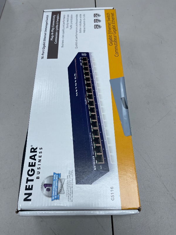 Photo 1 of NETGEAR 16-Port Gigabit Ethernet Unmanaged Switch (GS116NA) - Desktop or Wall Mount, and Limited Lifetime Protection