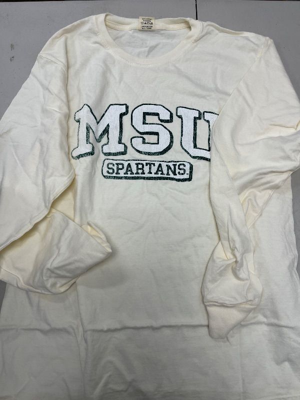 Photo 1 of Blue 84 Standard NCAA Officially Licensed Long Sleeve T-Shirt Ivory Dyed Ringspun Vintage SIZE SMALL