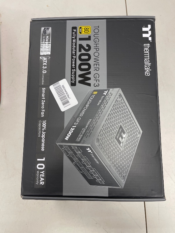 Photo 1 of Thermaltake Toughpower GF3 1200W, True 600W 12VHPWR Connectors on PSU & NVIDIA RTX 40 series, ATX 3.0/PCI-E 5.0 Ready, 80+ Gold, SLI/Crossfire Ready Power Supply, PS-TPD-1200FNFAGU-4, 10 Year Warranty