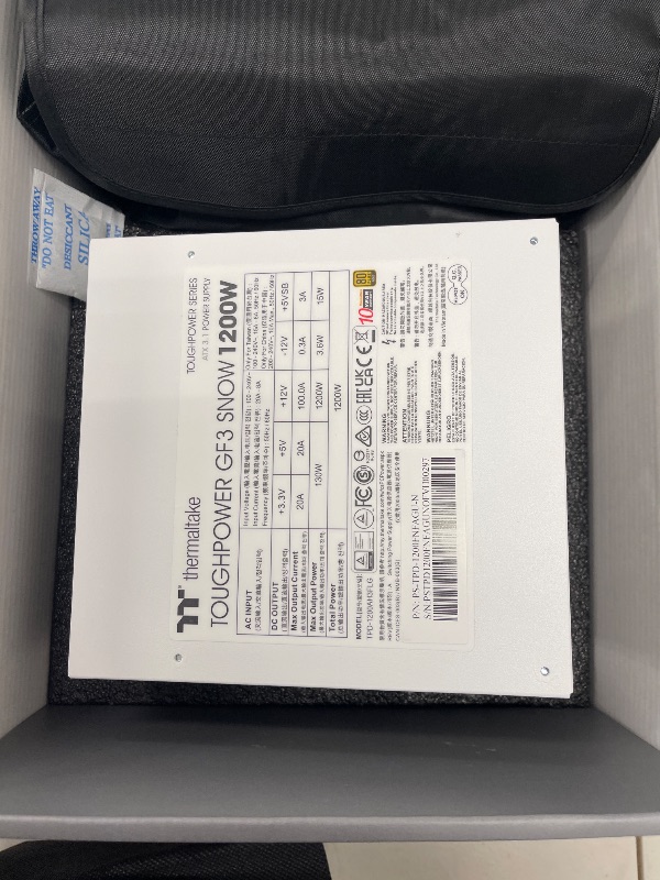 Photo 1 of Thermaltake Toughpower GF3 Snow Edition 1200W 80+ Gold Full Modular SLI/Crossfire Ready ATX 3.0 Power Supply PCIe Gen.5 600W 12VHPWR Connector Included PS-TPD-1200FNFAGU-N 10 Year Warranty