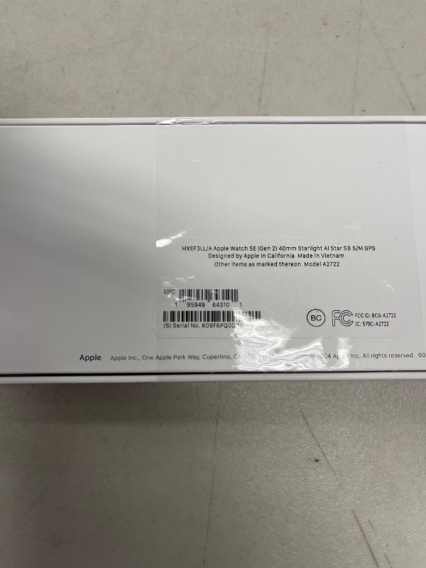 Photo 1 of Apple Watch SE (2nd Gen) [GPS 40mm] Smartwatch with Starlight Aluminum Case with Starlight Sport Band S/M. Fitness and Sleep Trackers, Crash Detection, Heart Rate Monitor, Retina Display