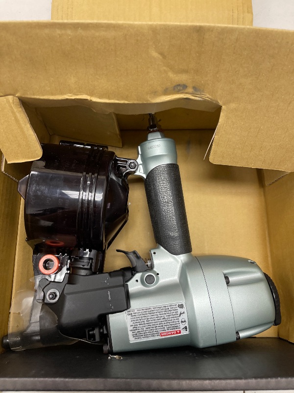 Photo 1 of Metabo HPT Coil Siding Nailer, Pro-preferred Pneumatic Power Nailers in Siding Tools, For Sheathing, Decking & Fencing, 15° Plastic Collated Nails and 16° Wire Coil Nails, NV65AH2