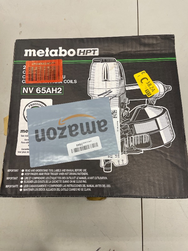 Photo 1 of Metabo HPT Coil Siding Nailer, Pro-preferred Pneumatic Power Nailers in Siding Tools, For Sheathing, Decking & Fencing, 15° Plastic Collated Nails and 16° Wire Coil Nails, NV65AH2