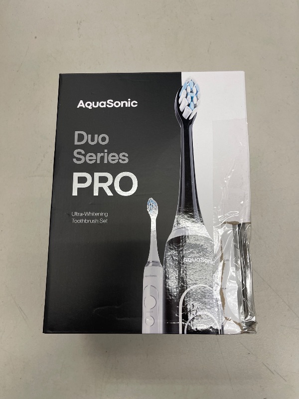 Photo 1 of Aquasonic Duo Series PRO – Ultra-Whitening Electric Toothbrush Set – 5 Modes & Smart Timers – Premium Travel Cases & 10 Proflex Brush Heads – ADA Accepted Toothbrushes