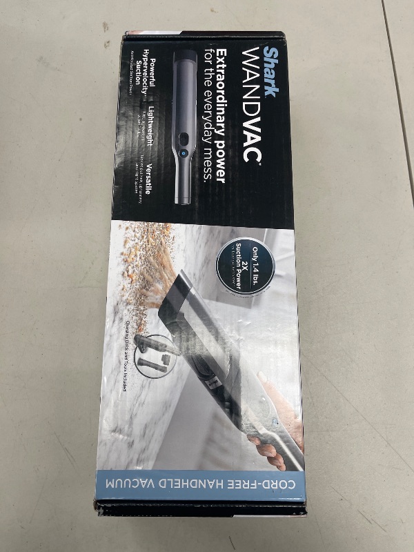 Photo 1 of Shark WV201 WANDVAC Handheld Vacuum, Lightweight at 1.4 Pounds with Powerful Suction, Charging Dock, Single Touch Empty and Detachable Dust Cup,Graphite, Slate