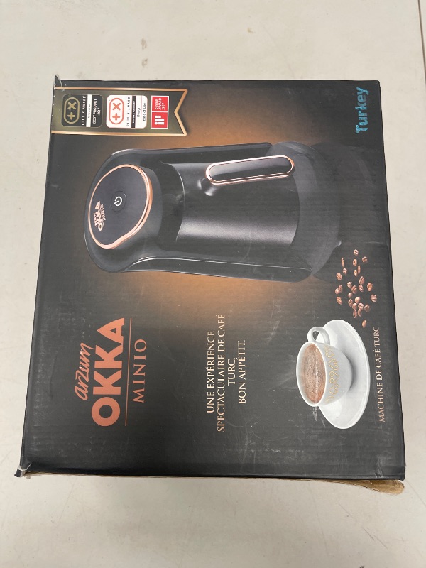 Photo 1 of Arzum Okka Minio Automatic Turkish/Greek Coffee Machine, USA 120V UL, 4 cups, Black/Gold