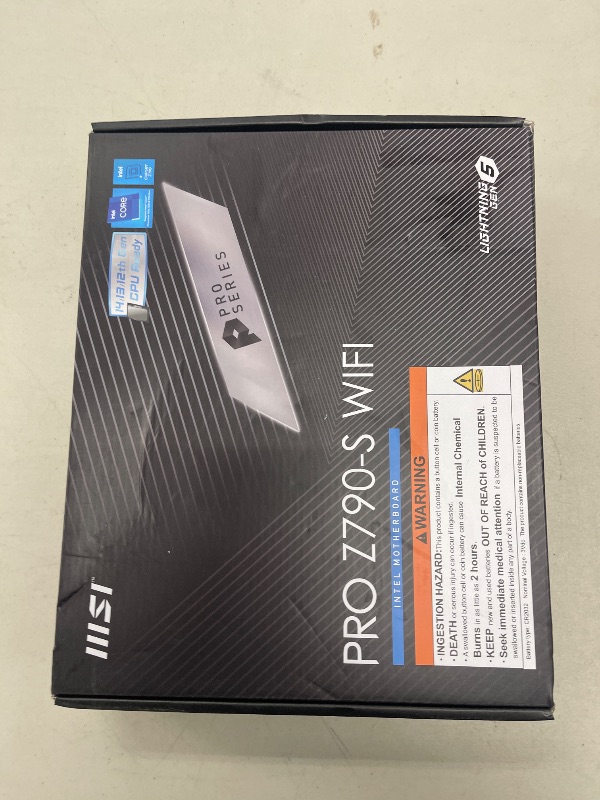 Photo 1 of MSI PRO Z790-S WiFi ProSeries Motherboard (Supports 12th/13th/14th Gen Intel Processors, LGA 1700, DDR5, PCIe 5.0, M.2, 2.5Gbps LAN, USB 3.2 Gen2, HDMI/DP, Wi-Fi 6E, Bluetooth 5.3, ATX)
