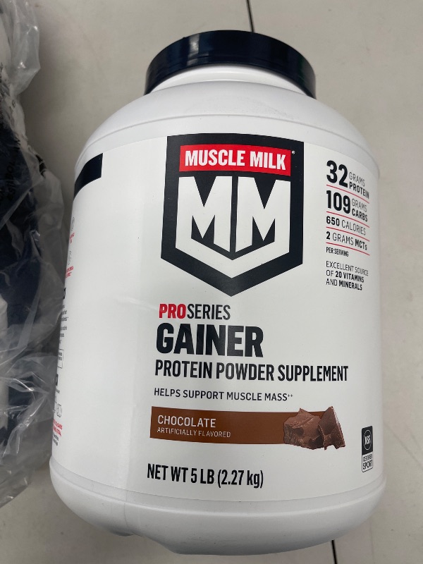 Photo 1 of Muscle Milk Gainer Protein Powder, Chocolate, 32g Protein, 5 Pound