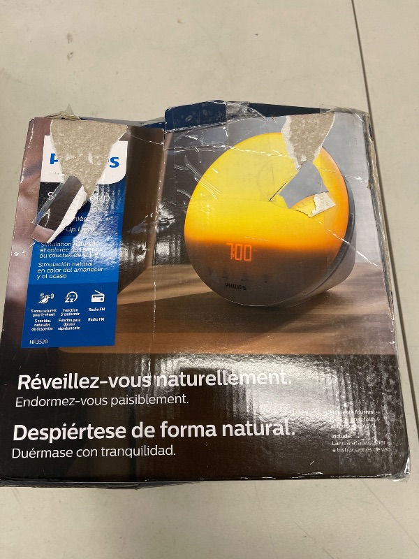 Photo 1 of Philips SmartSleep Wake-up Light, Colored Sunrise and Sunset Simulation, 5 Natural Sounds, FM Radio & Reading Lamp, Tap Snooze, HF3520/60