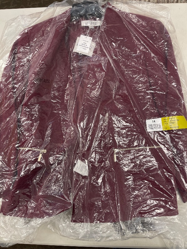 Photo 1 of Kasper Women's Stretch Crepe Open Cardi with Zipper PKT, Shiraz