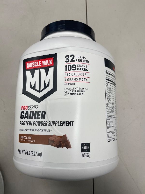 Photo 1 of Muscle Milk Gainer Protein Powder, Chocolate, 32g Protein, 5 Pound