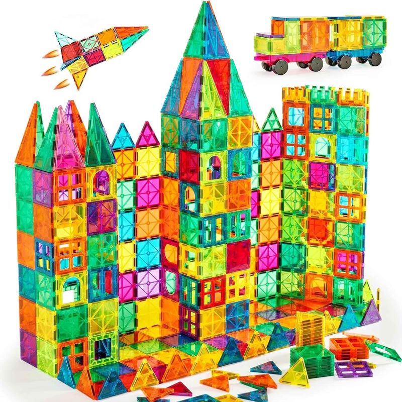 Photo 1 of Magnetic Building Tiles, 134PCS Large Magnet Building Set,Magnetic Blocks, 3D STEM Stacking Toys, Magnets Toy for Kids Boys Girls