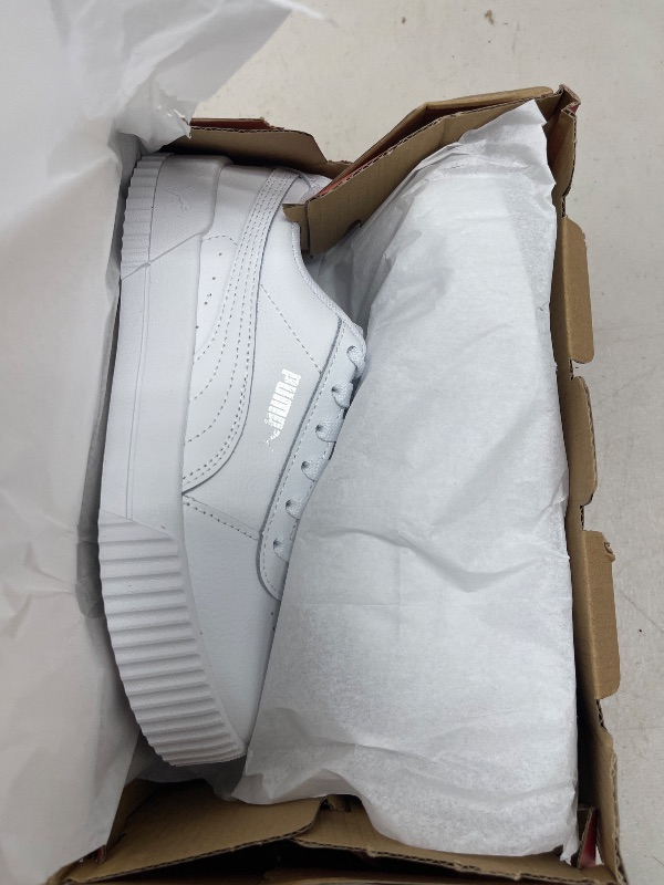 Photo 1 of PUMA Women's Carina L Sneaker, White-White-Silver, 5.5