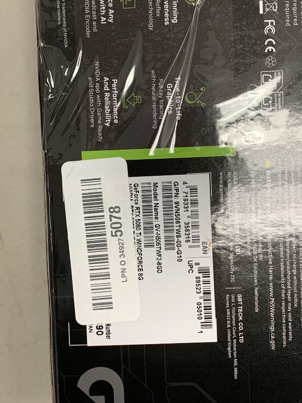 Photo 1 of GIGABYTE GeForce RTX 5060 Ti WINDFORCE 8G Graphics Card, 8GB 128-bit GDDR7, PCIe 5.0, WINDFORCE Cooling System, GV-N506TWF2-8GD Video Card