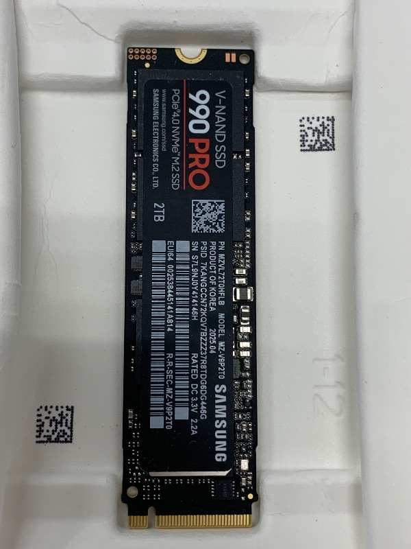 Photo 1 of Samsung 990 PRO SSD NVMe M.2 PCIe Gen4, M.2 2280 Internal Solid State Hard Drive, Seq. Read Speeds Up to 7,450 MB/s for High End Computing, Gaming, and Heavy Duty Workstations, MZ-V9P2T0B/AM