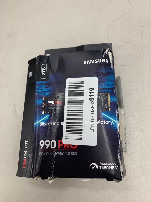 Photo 1 of Samsung 990 PRO SSD NVMe M.2 PCIe Gen4, M.2 2280 Internal Solid State Hard Drive, Seq. Read Speeds Up to 7,450 MB/s for High End Computing, Gaming, and Heavy Duty Workstations, MZ-V9P2T0B/AM