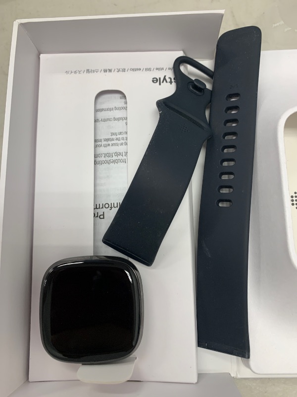 Photo 1 of Fitbit Sense Advanced Smartwatch with Tools for Heart Health, Stress Management & Skin Temperature Trends, Carbon/Graphite, One Size (S & L Bands Included)
