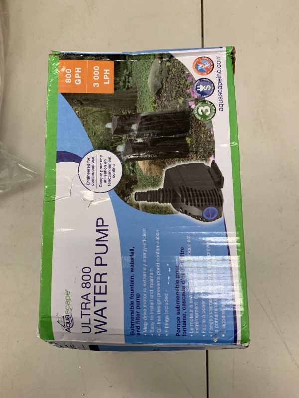 Photo 1 of Aquascape 91007 Ultra Pump 800 for Small Ponds, Fountain, Waterfalls, and Filters, 793 GPH