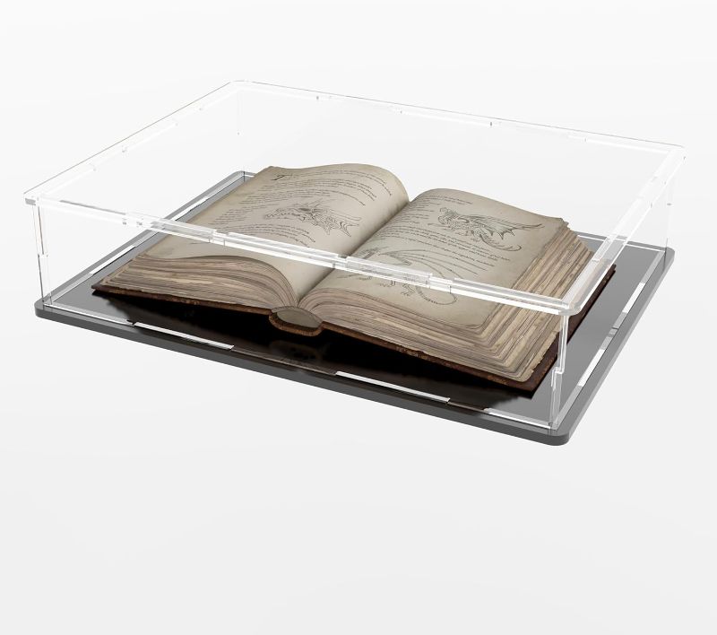 Photo 1 of Book Display Case Clear Book Protector Case, Acrylic Display Cover Case for Books, Stamps, Coins, Cards, Photos, Album, Jewellery and Collectibles 14.5 (L) × 11 (W) × 4 (H) inch
