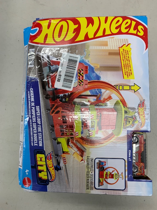 Photo 1 of Hot Wheels City with 1 Toy Car, Kid-Powered Elevator, Water-Like Ramp, Track-Play Features, Connects to Other Sets, Fire Station with Super Loop?? (Amazon Exclusive)