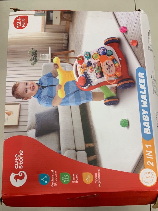 Photo 1 of CUTE STONE Sit to Stand Learning Walker, 2 in 1 Baby Walker, Early Educational Child Activity Center, Multifunctional Removable Play Panel, Baby Music Learning Toy Gift for Infant Boys Girls
