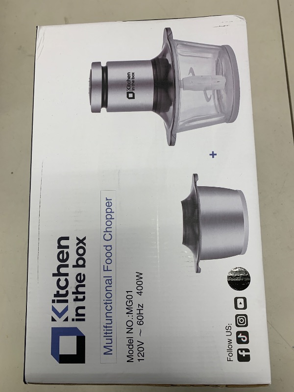 Photo 1 of Kitchen in the box Food Processors,400W All-Copper Motor Meat Grinder & Food Chopper - Electric Vegetable Chopper with 2 Bowls(8 Cup+8 Cup) & 2 Bi-Level Blades for Meat/fish/Vegetable/Baby Food