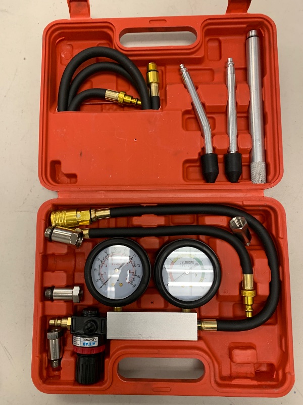 Photo 1 of Cylinder Leak Down Tester Kit,Automotive Engine Pressure Gauges Compression Test Leakage Detector Tool Set - Light red (TU-21)