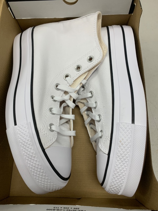 Photo 1 of Converse Women's Chuck Taylor All Star Lift Clean Sneaker, White/Black/White, 8.5 M US