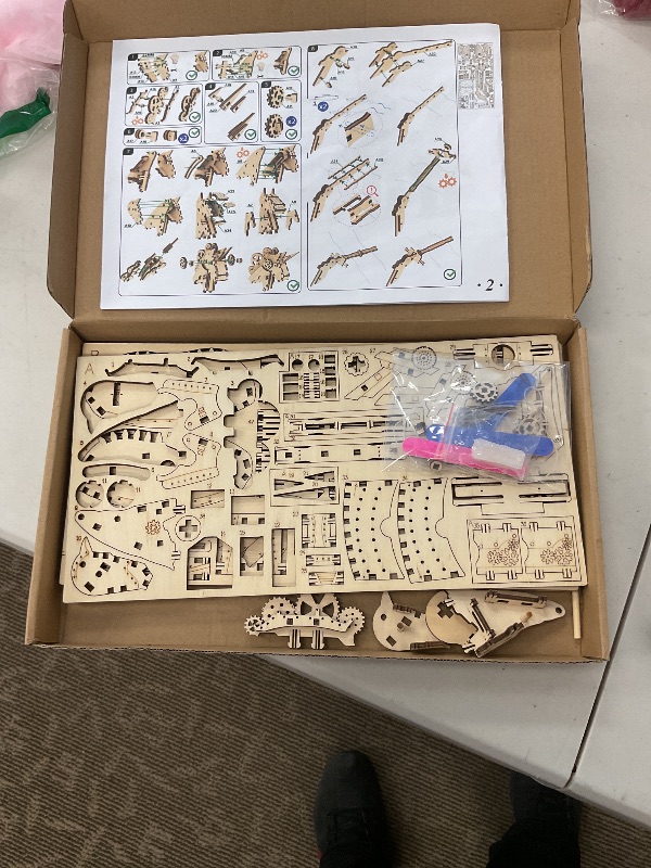 Photo 1 of 3D Wooden Unicorn Mechanical Horse Puzzle - DIY Brain Teaser Game - Educational Toy Kit - Eco-Friendly Construction - Perfect Desk Display Gift for Kids
