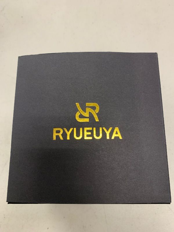 Photo 1 of RYUEUYA Luxury Stainless Steel Case Rubber Band for Apple Watch 44/45mm, Quick Release Replacement Leather Bands for Series 9/8/7/6/5/SE Iwatch,S-BR