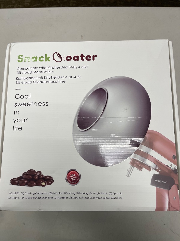 Photo 1 of Aieve Snack Coater Compatible with KitchenAid Tilt-Head Stand Mixer for Making Chocolate Covered Almonds, Pistachio, Peanut, Freeze Dried Strawberry, Raisin, Macadamia Nuts and Blueberry