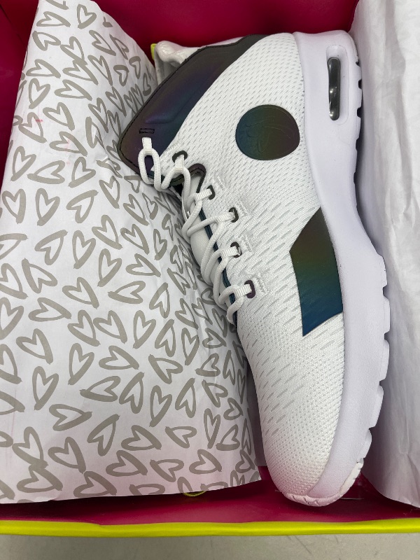 Photo 1 of ZUMBA Women's Air Funk Sneakers, Nonslip Mid-Top Dance Sneakers, 13, White Iridescent