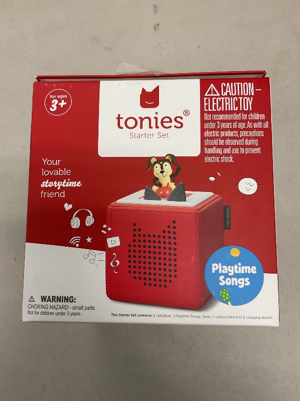 Photo 1 of Toniebox Audio Player Starter Set with Playtime Puppy - Listen, Learn, and Play with One Huggable Little Box - Red