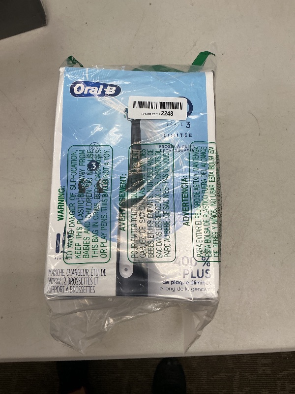 Photo 1 of Oral-B iO Deep Clean Rechargeable Electric Powered Toothbrush, Black with iO Series 3 Limited, 2 Brush Heads and Travel Case - Pressure Sensor to Protect Gums - 3 Cleaning Settings - 2 Minute Timer