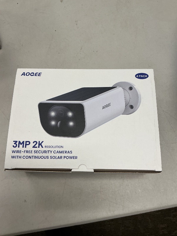 Photo 1 of AOQEE Cameras for Home Security-2K Wireless Security Camera Outdoor with AI Motion Detection & Siren, Non-Stop Solar Powered Charging, Color Night Vision, SD/Cloud Storage, Waterproof, S1 4P