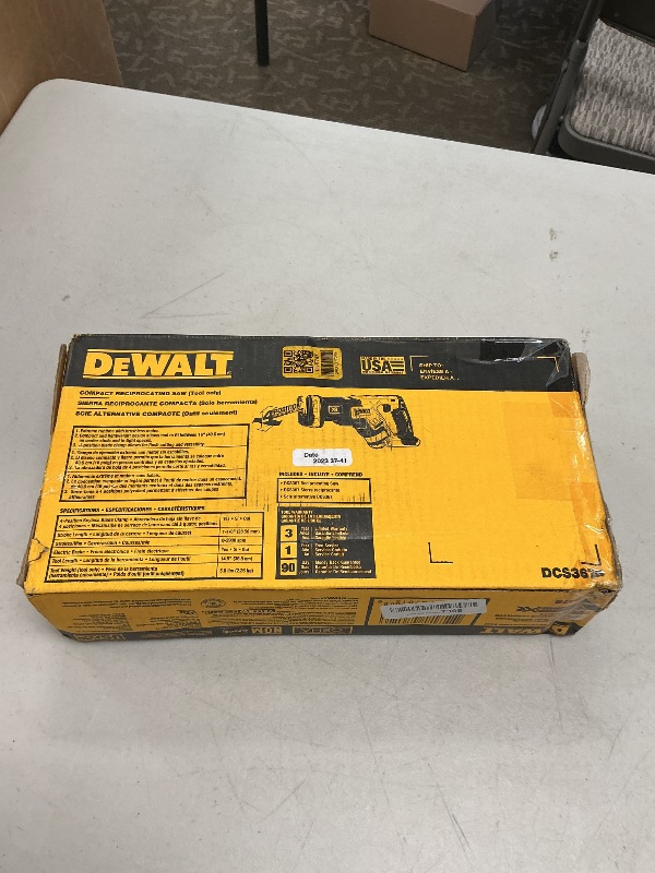 Photo 1 of DEWALT 20V MAX XR Reciprocating Saw, Compact, Bare Tool Only (DCS367B)