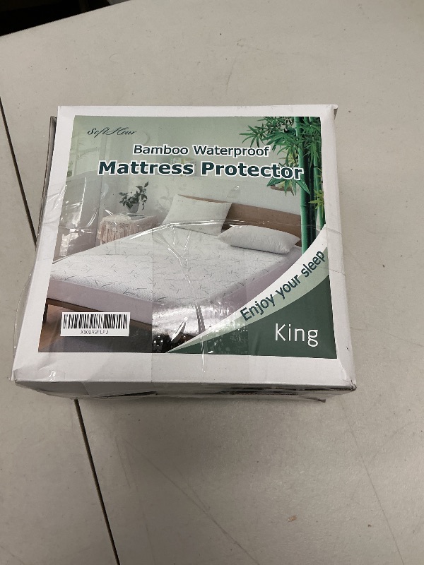 Photo 1 of King Waterproof Mattress Protector, Rayon Made from Bamboo Mattress Pad Cover, Soft Breathable Cooling Mattress Pad Cover,Mattress Protector up to 21” Deep Pocket Tightly Fitted Mattress Protection